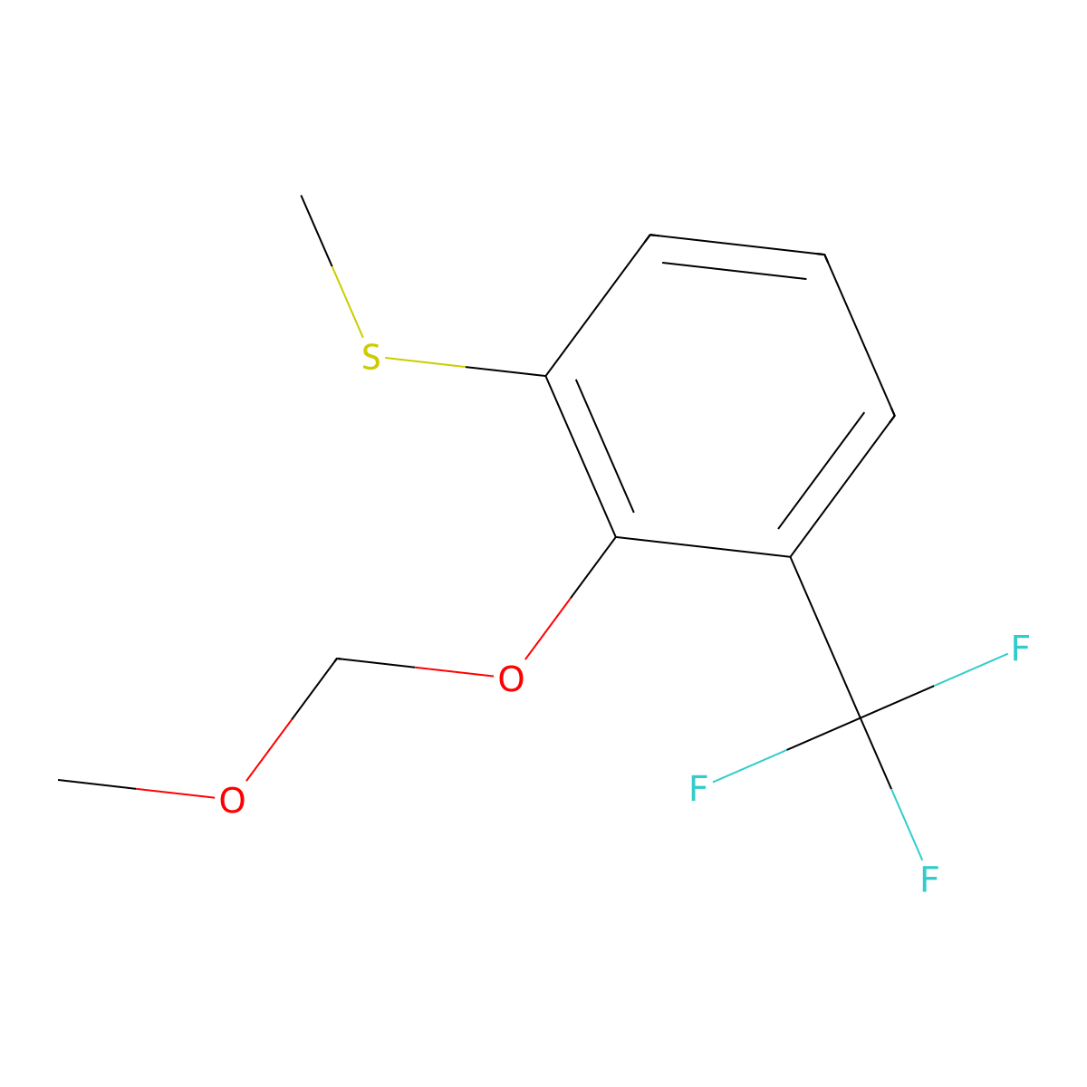 (2-(Methoxymethoxy)-3-(trifluoromethyl)phenyl)(methyl)sulfane molecular structure, CAS 2921891-70-3