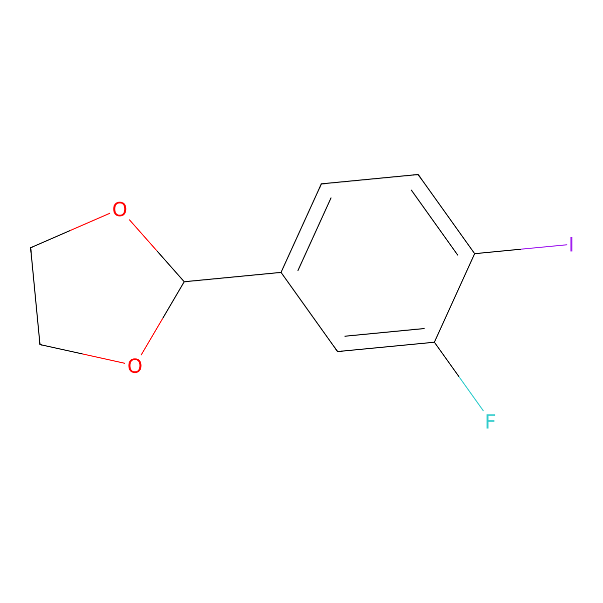2-(3-Fluoro-4-iodophenyl)-1,3-dioxolane molecular structure, CAS 2921892-01-3