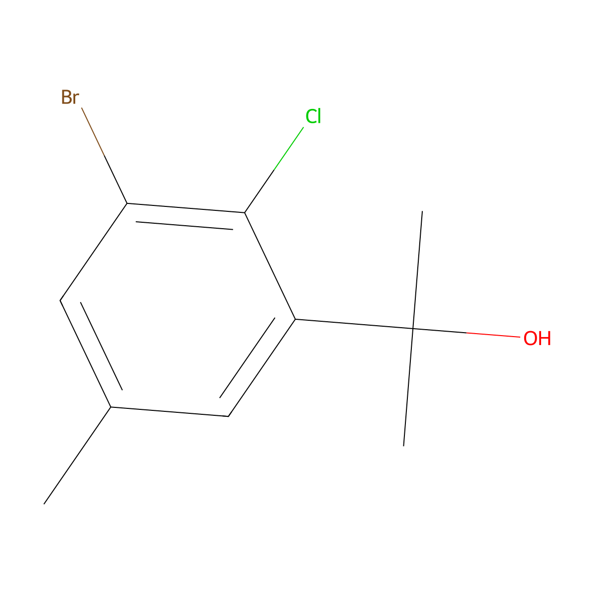 2-(3-Bromo-2-chloro-5-methylphenyl)propan-2-ol molecular structure, CAS 2921892-15-9