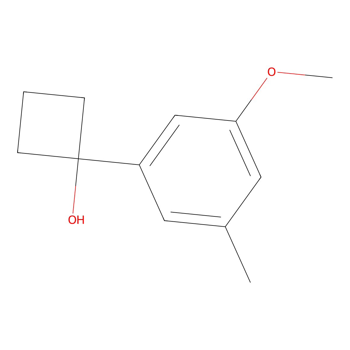 1-(3-Methoxy-5-methylphenyl)cyclobutanol molecular structure, CAS 2921892-48-8