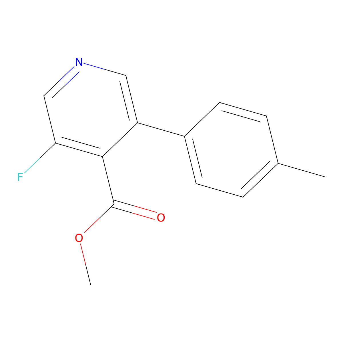 Methyl 3-fluoro-5-(p-tolyl)isonicotinate molecular structure, CAS 2921893-65-2