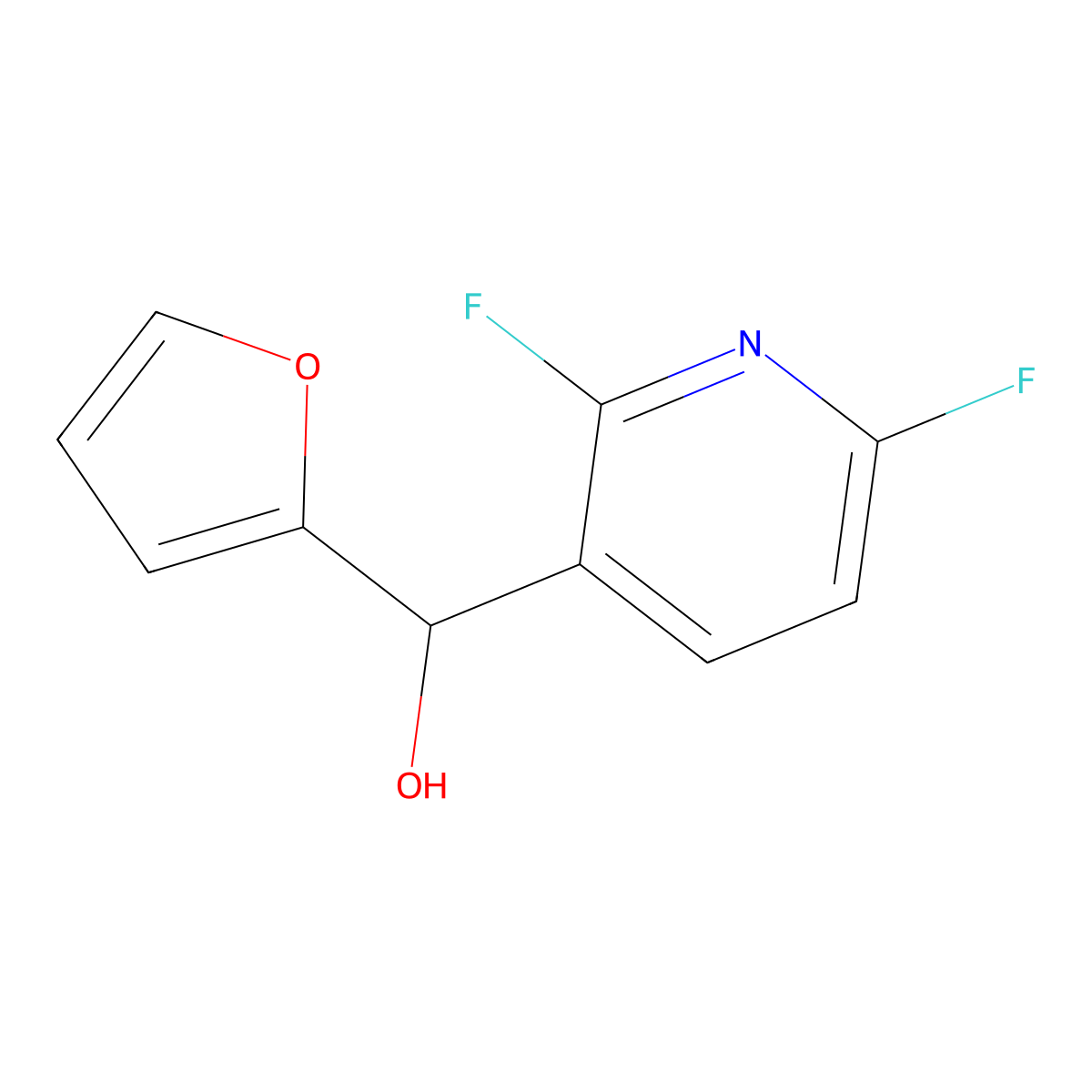 (2,6-Difluoropyridin-3-yl)(furan-2-yl)methanol molecular structure, CAS 2921894-07-5