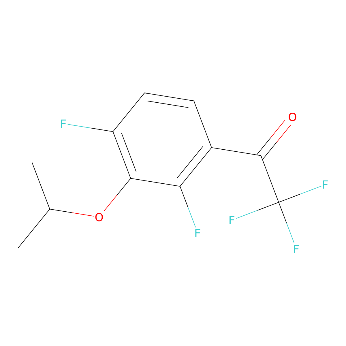 1-(2,4-Difluoro-3-isopropoxyphenyl)-2,2,2-trifluoroethanone molecular structure, CAS 2921894-76-8