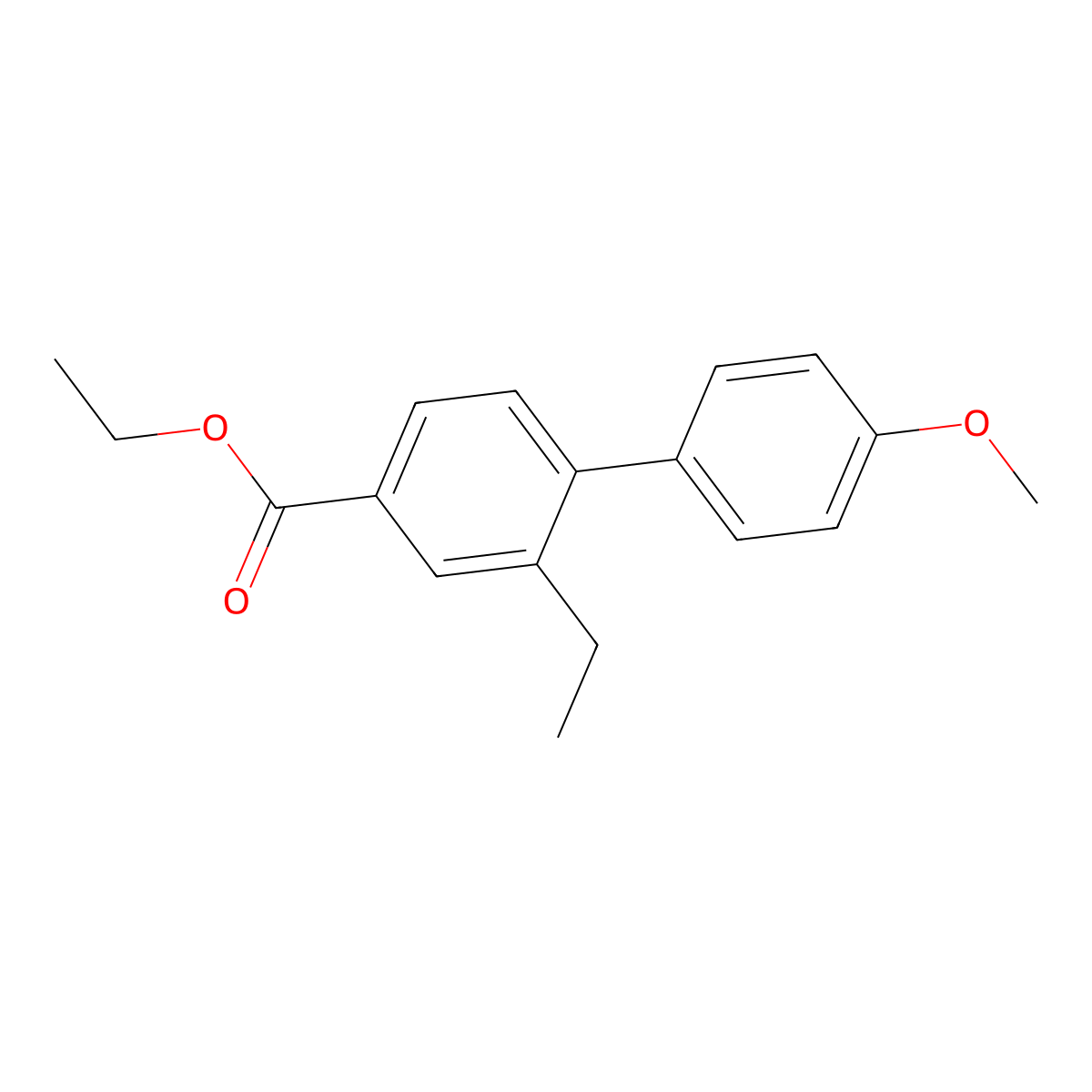 Ethyl 2-ethyl-4'-methoxy-[1,1'-biphenyl]-4-carboxylate molecular structure, CAS 2921895-37-4