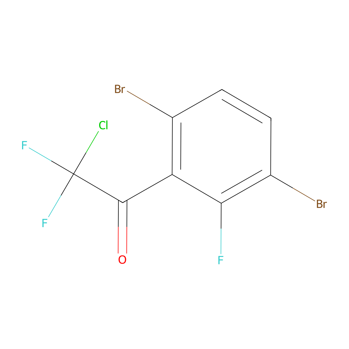 2-Chloro-1-(3,6-dibromo-2-fluorophenyl)-2,2-difluoroethanone molecular structure, CAS 2921896-61-7