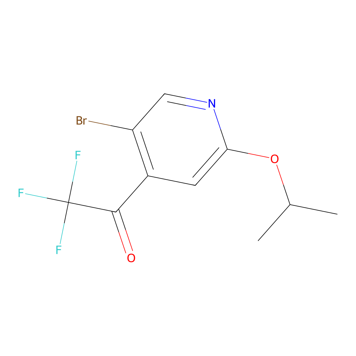 1-(5-Bromo-2-isopropoxypyridin-4-yl)-2,2,2-trifluoroethanone molecular structure, CAS 2921896-62-8