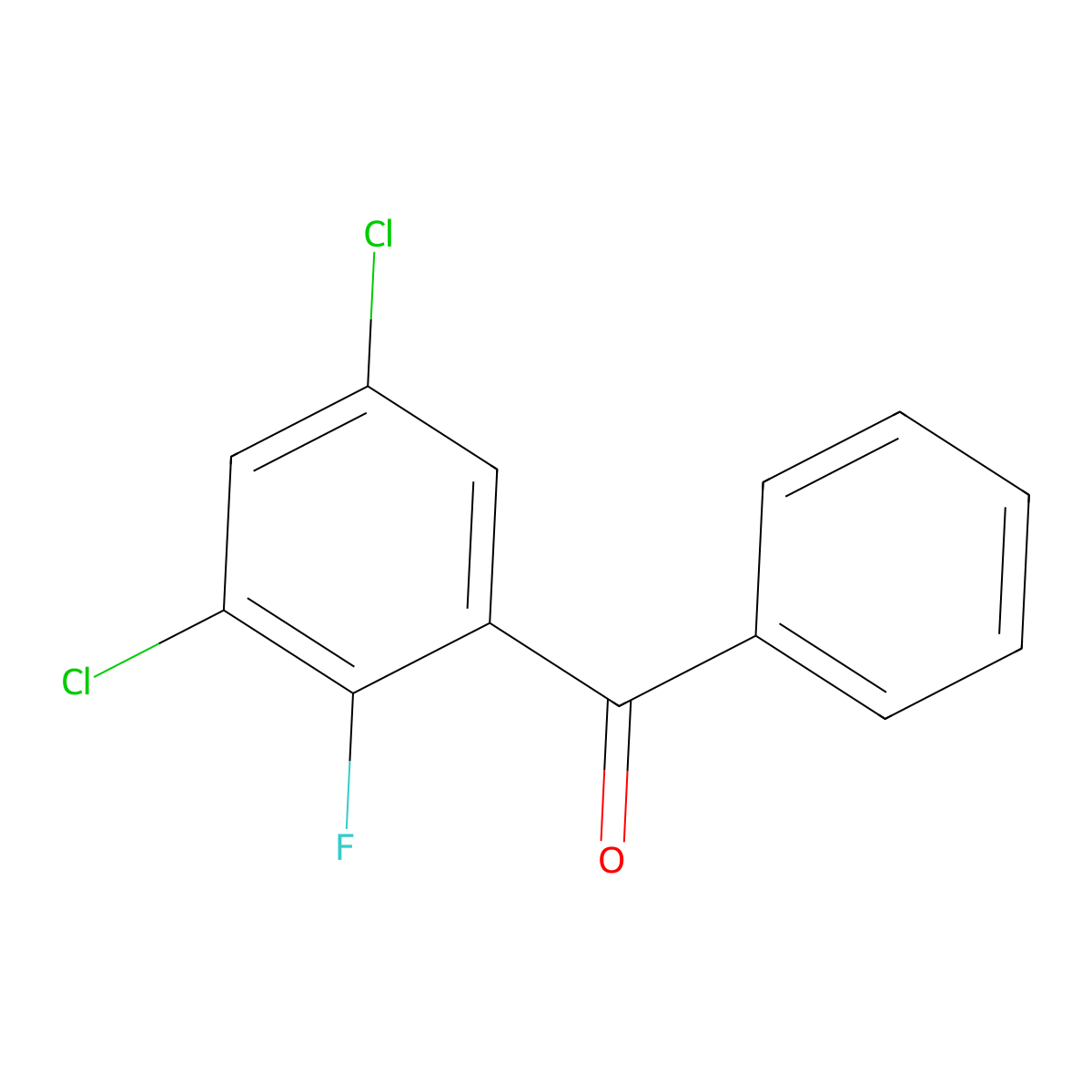 (3,5-Dichloro-2-fluorophenyl)(phenyl)methanone molecular structure, CAS 2921897-20-1