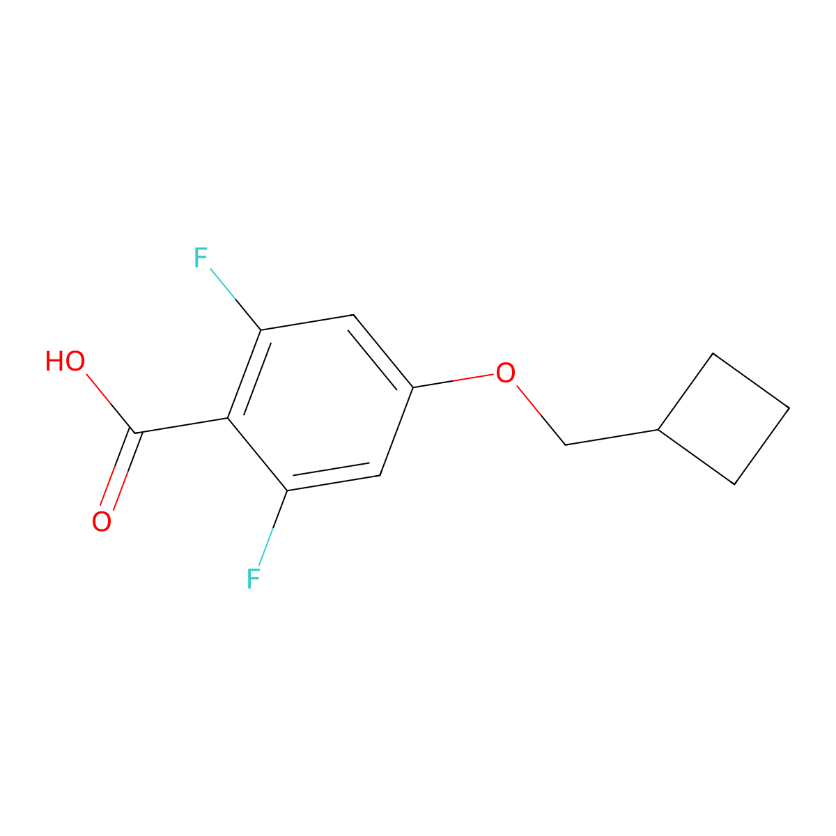 4-(Cyclobutylmethoxy)-2,6-difluorobenzoic acid molecular structure, CAS 2921897-44-9