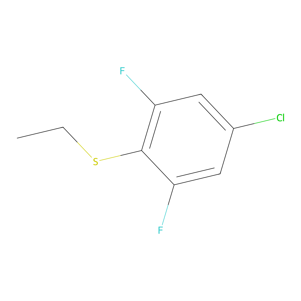 (4-Chloro-2,6-difluorophenyl)(ethyl)sulfane molecular structure, CAS 2921897-51-8