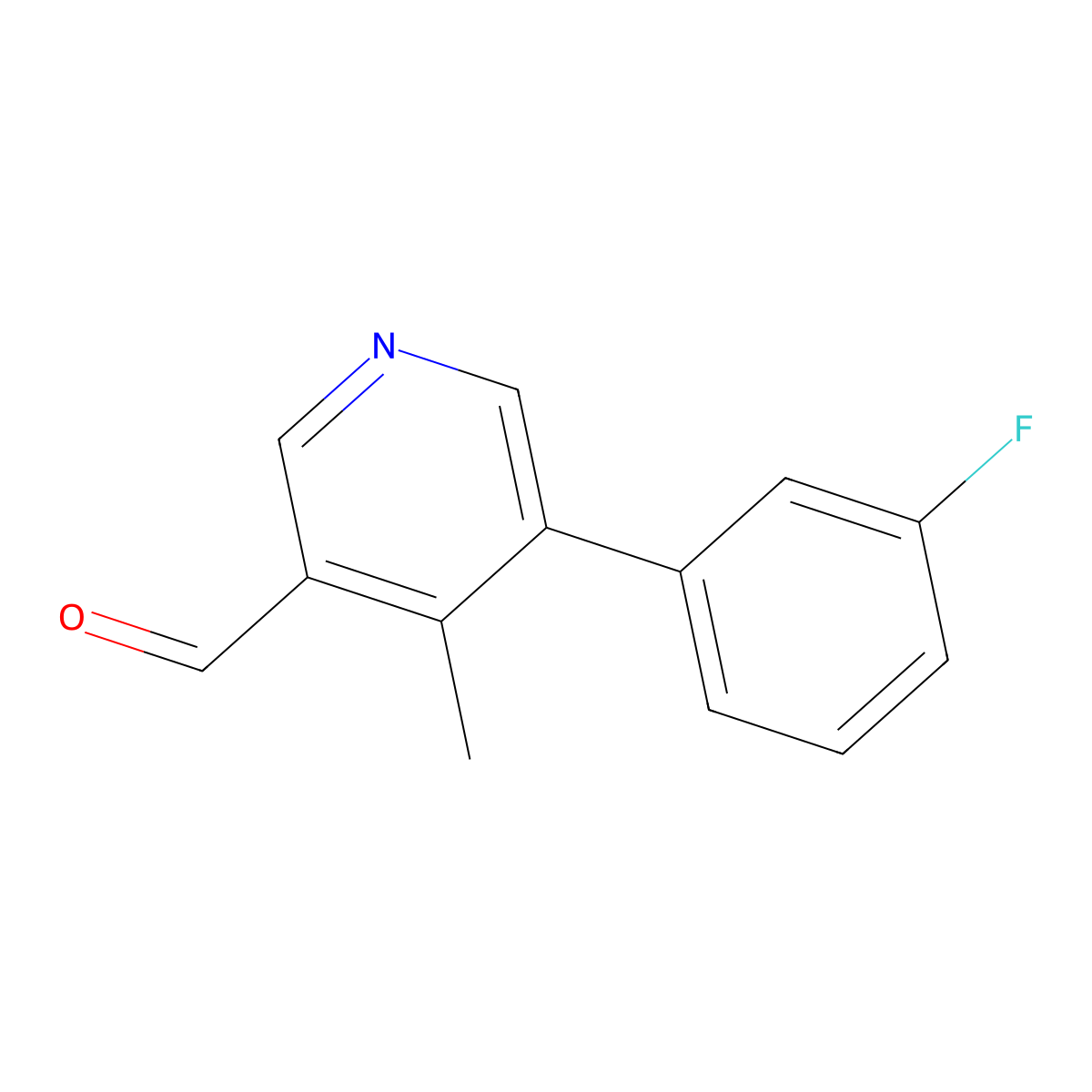 5-(3-Fluorophenyl)-4-methylnicotinaldehyde molecular structure, CAS 2921899-02-5