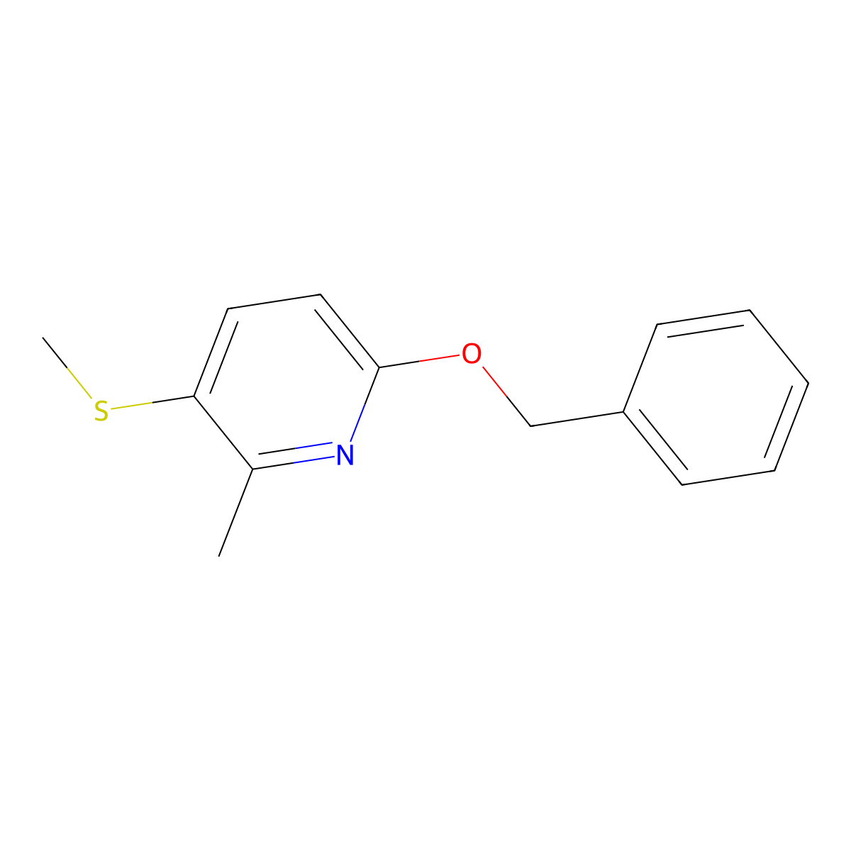 6-(Benzyloxy)-2-methyl-3-(methylthio)pyridine molecular structure, CAS 2921899-22-9