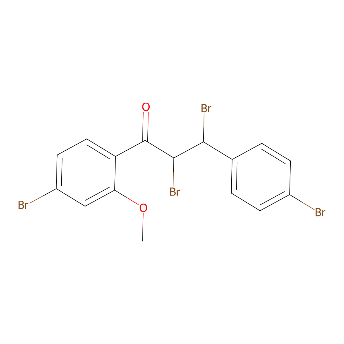 2,3-Dibromo-1-(4-bromo-2-methoxyphenyl)-3-(4-bromophenyl)propan-1-one molecular structure, CAS 2921899-52-5