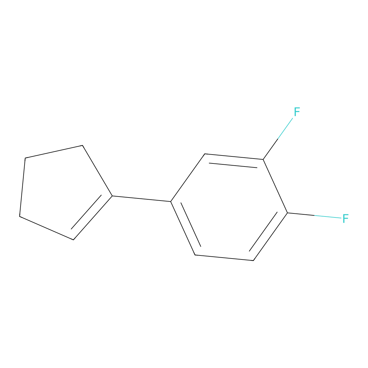 4-(Cyclopent-1-en-1-yl)-1,2-difluorobenzene molecular structure, CAS 2921900-21-0