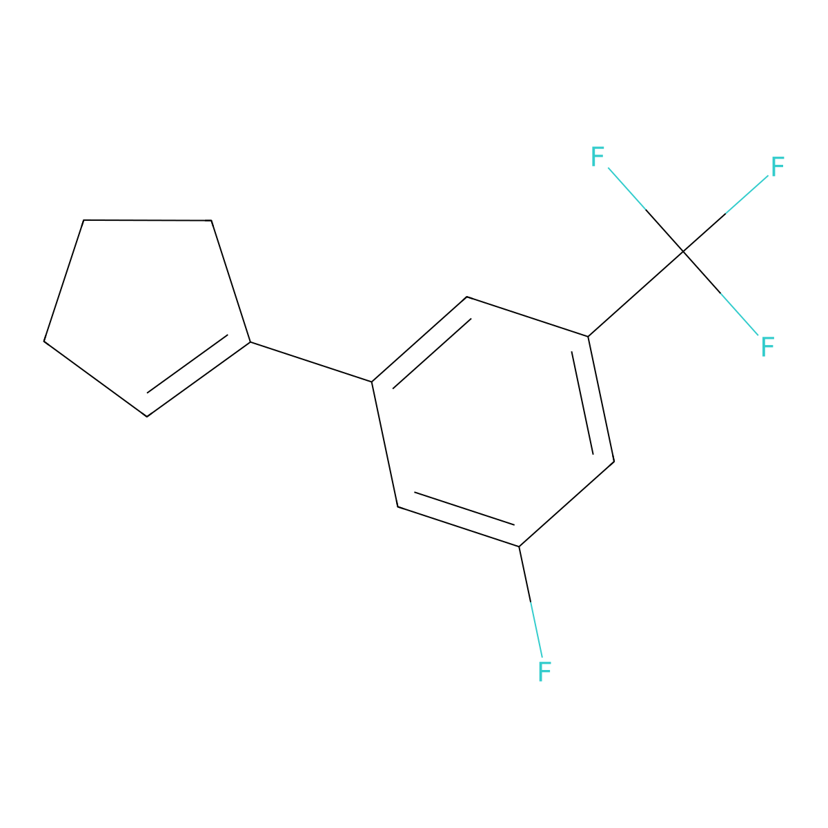 1-(Cyclopent-1-en-1-yl)-3-fluoro-5-(trifluoromethyl)benzene molecular structure, CAS 2921900-54-9