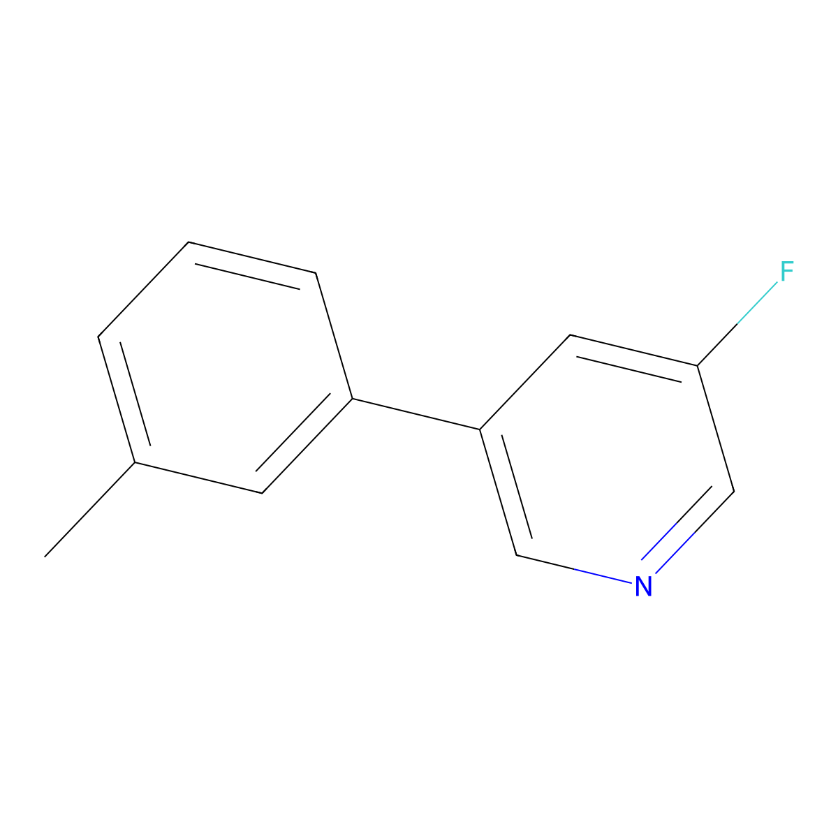3-Fluoro-5-(m-tolyl)pyridine molecular structure, CAS 2921900-94-7