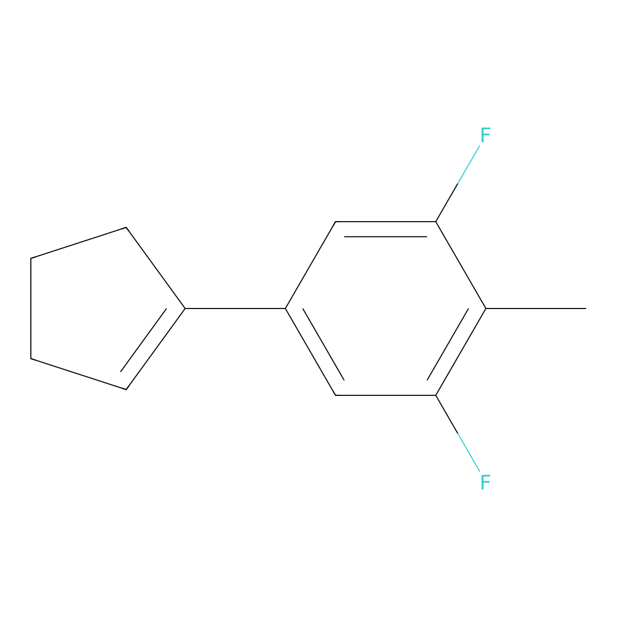 5-(Cyclopent-1-en-1-yl)-1,3-difluoro-2-methylbenzene molecular structure, CAS 2921901-00-8