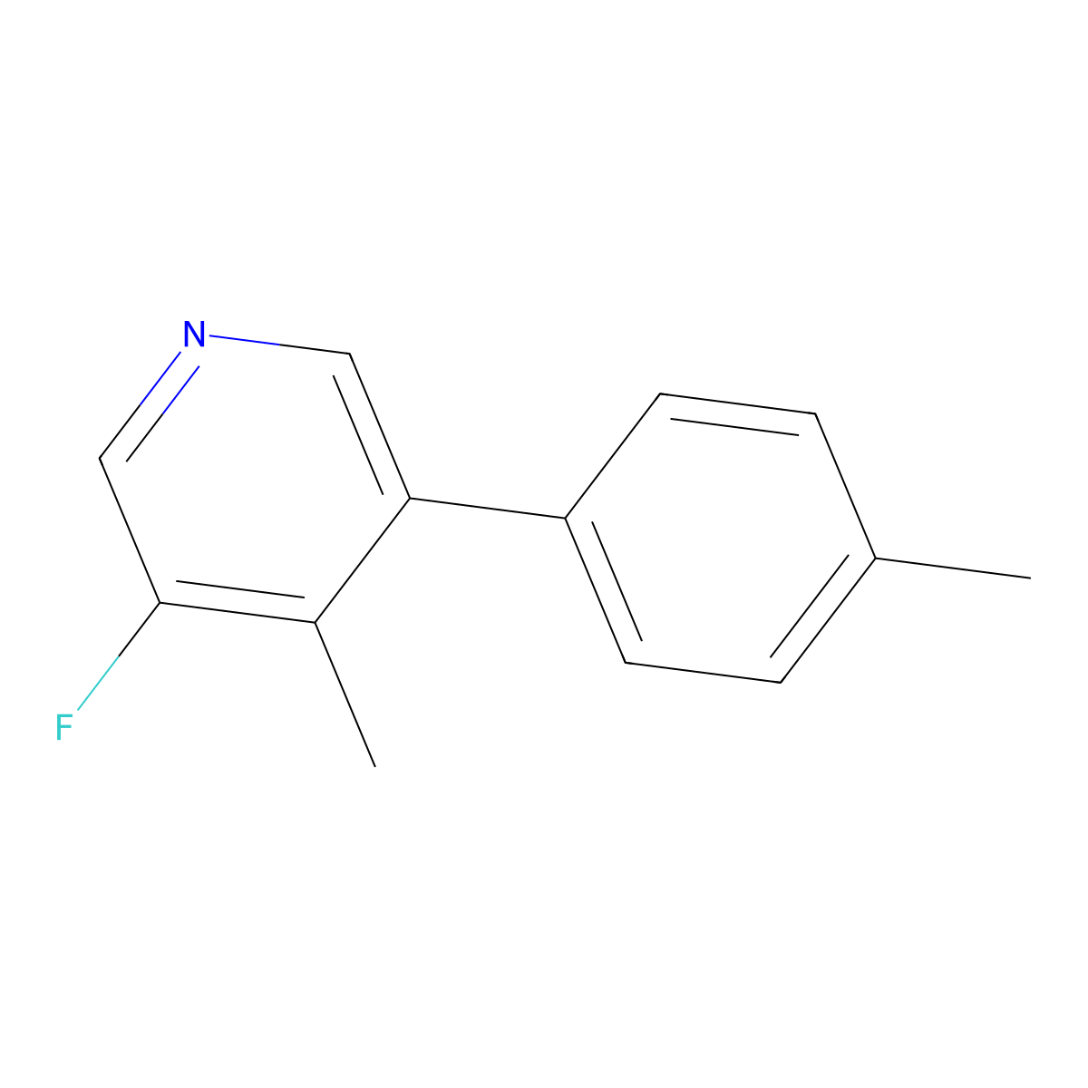 3-Fluoro-4-methyl-5-(p-tolyl)pyridine molecular structure, CAS 2921901-22-4