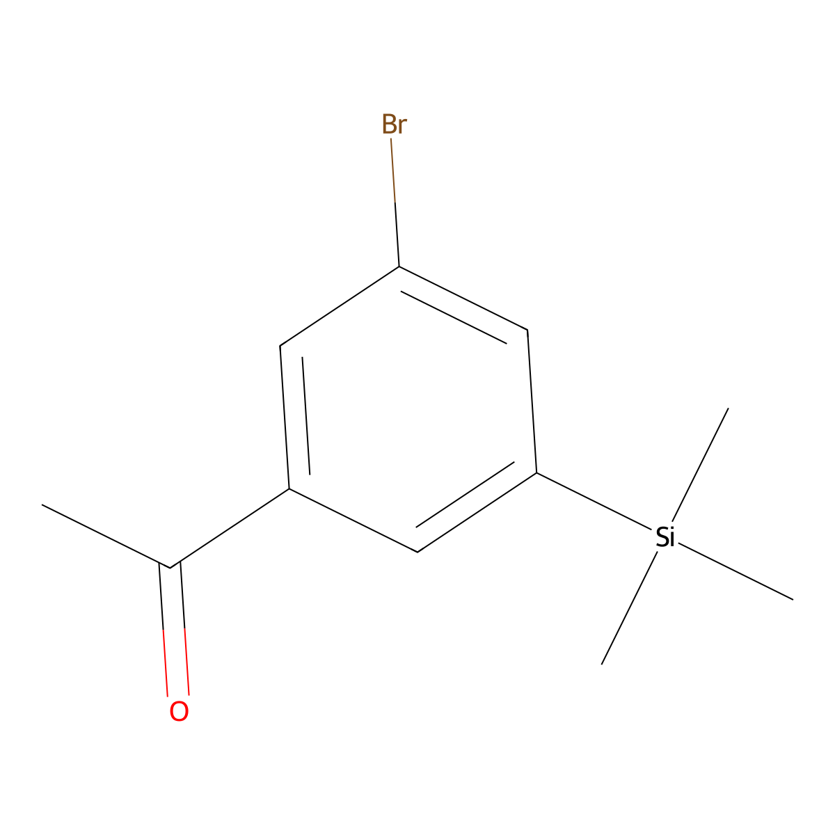 1-(3-Bromo-5-(trimethylsilyl)phenyl)ethanone molecular structure, CAS 2921901-23-5