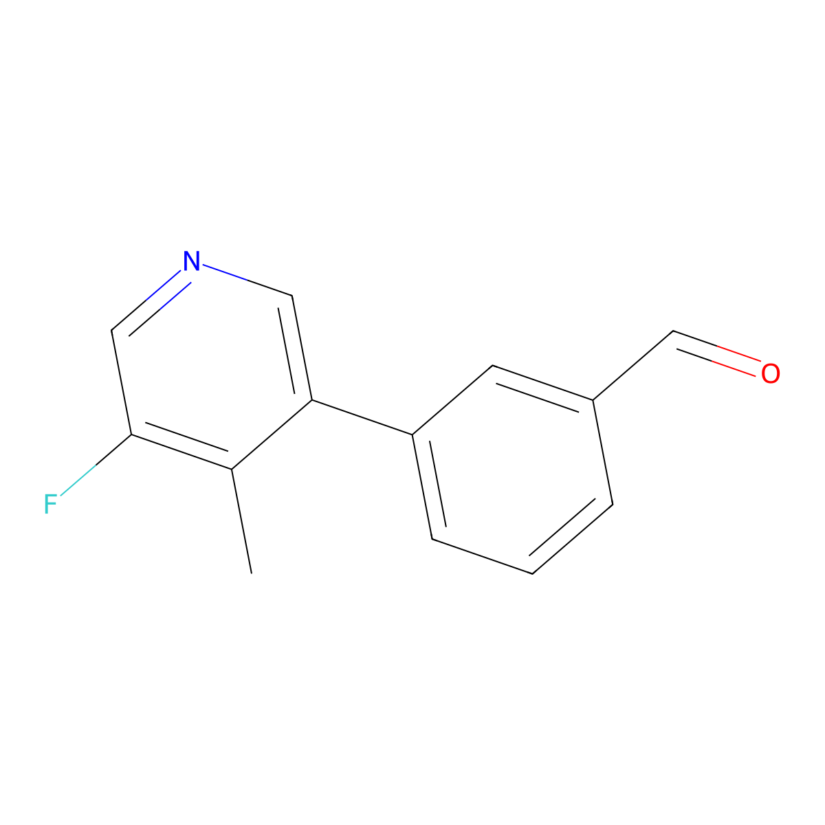 3-(5-Fluoro-4-methylpyridin-3-yl)benzaldehyde molecular structure, CAS 2921901-81-5