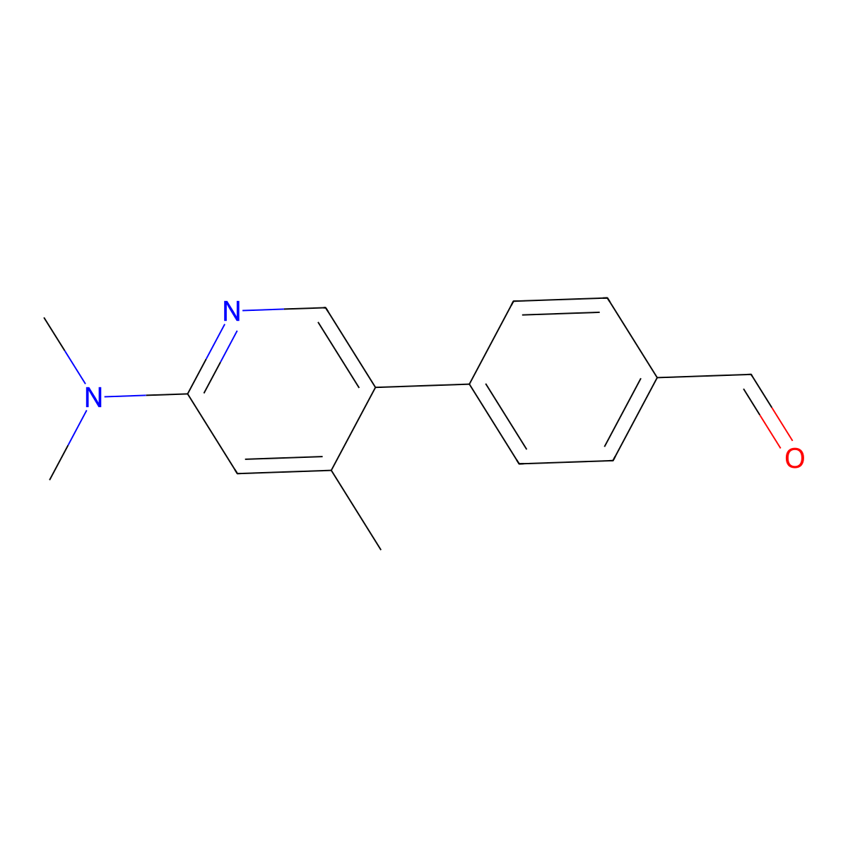 4-(6-(Dimethylamino)-4-methylpyridin-3-yl)benzaldehyde molecular structure, CAS 2921901-84-8