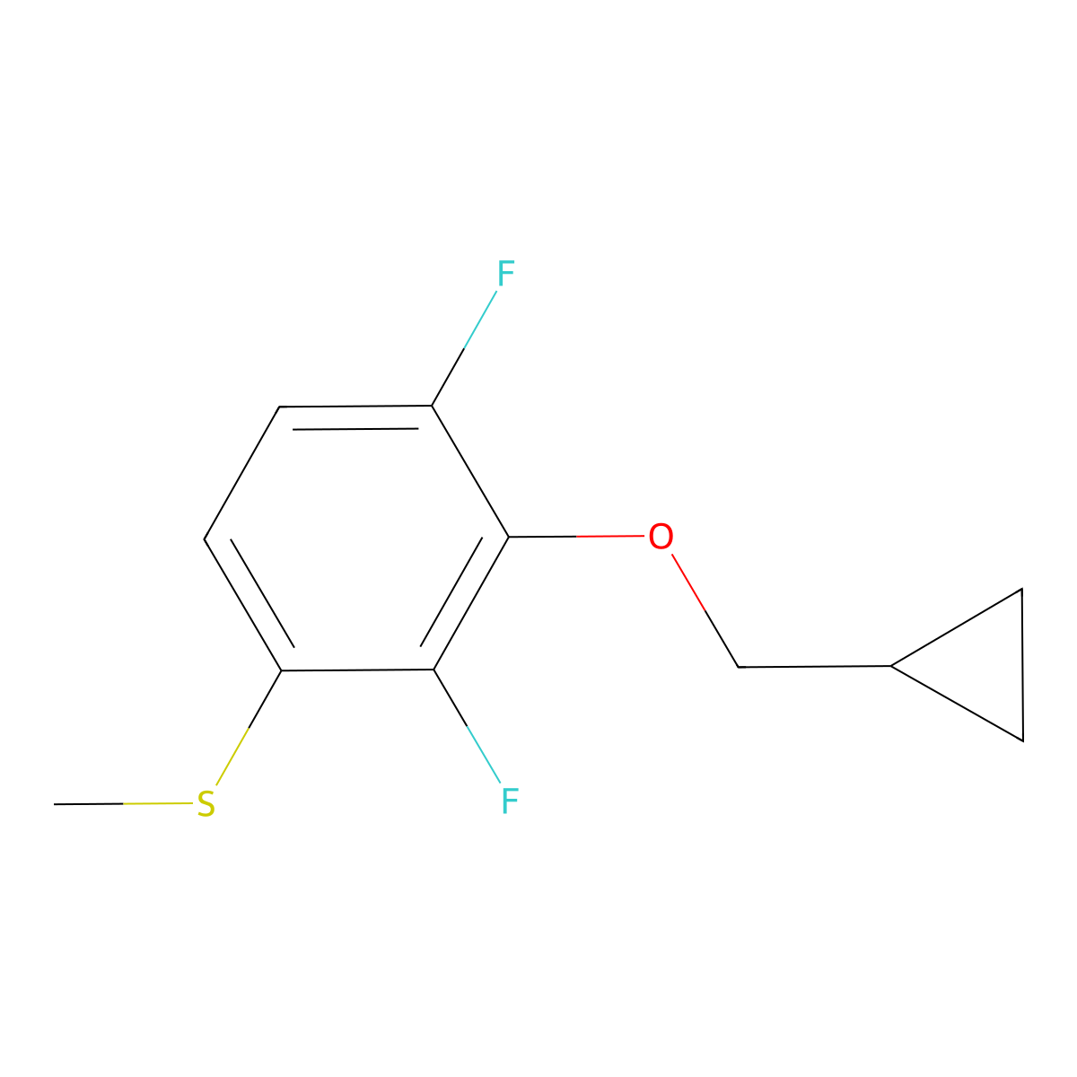 (3-(Cyclopropylmethoxy)-2,4-difluorophenyl)(methyl)sulfane molecular structure, CAS 2921902-23-8