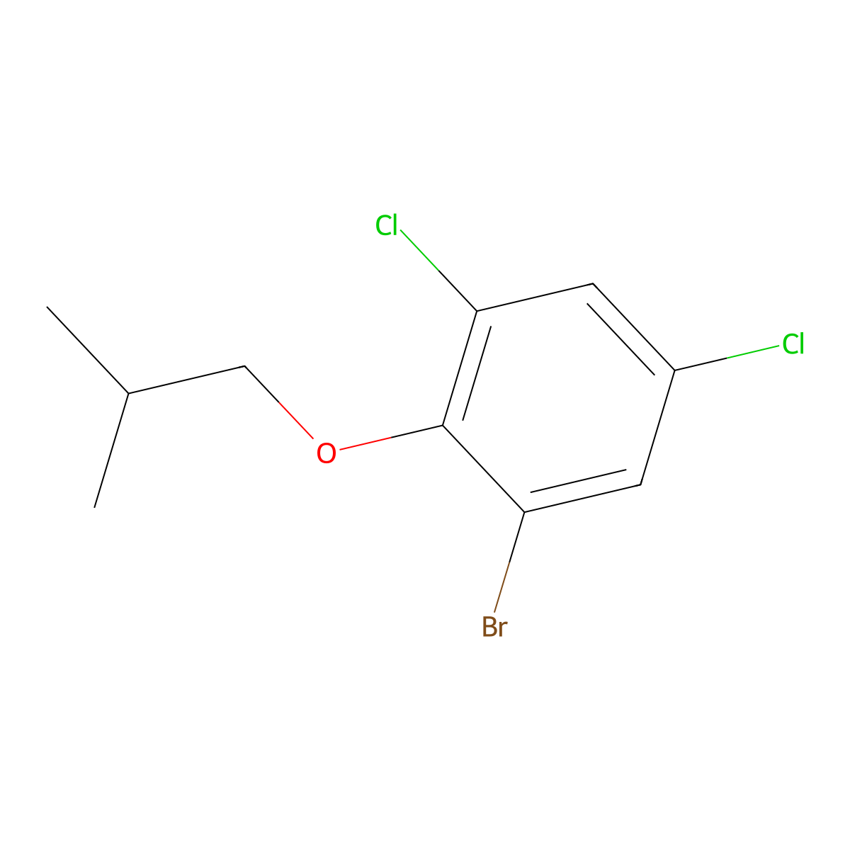 1-Bromo-3,5-dichloro-2-isobutoxybenzene molecular structure, CAS 2921902-63-6