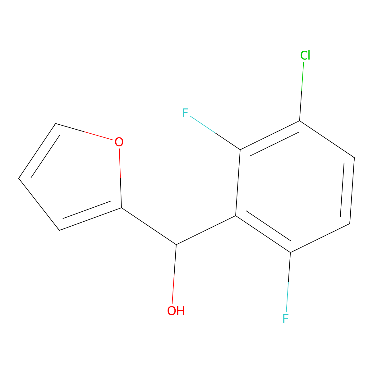 (3-Chloro-2,6-difluorophenyl)(furan-2-yl)methanol molecular structure, CAS 2921904-10-9