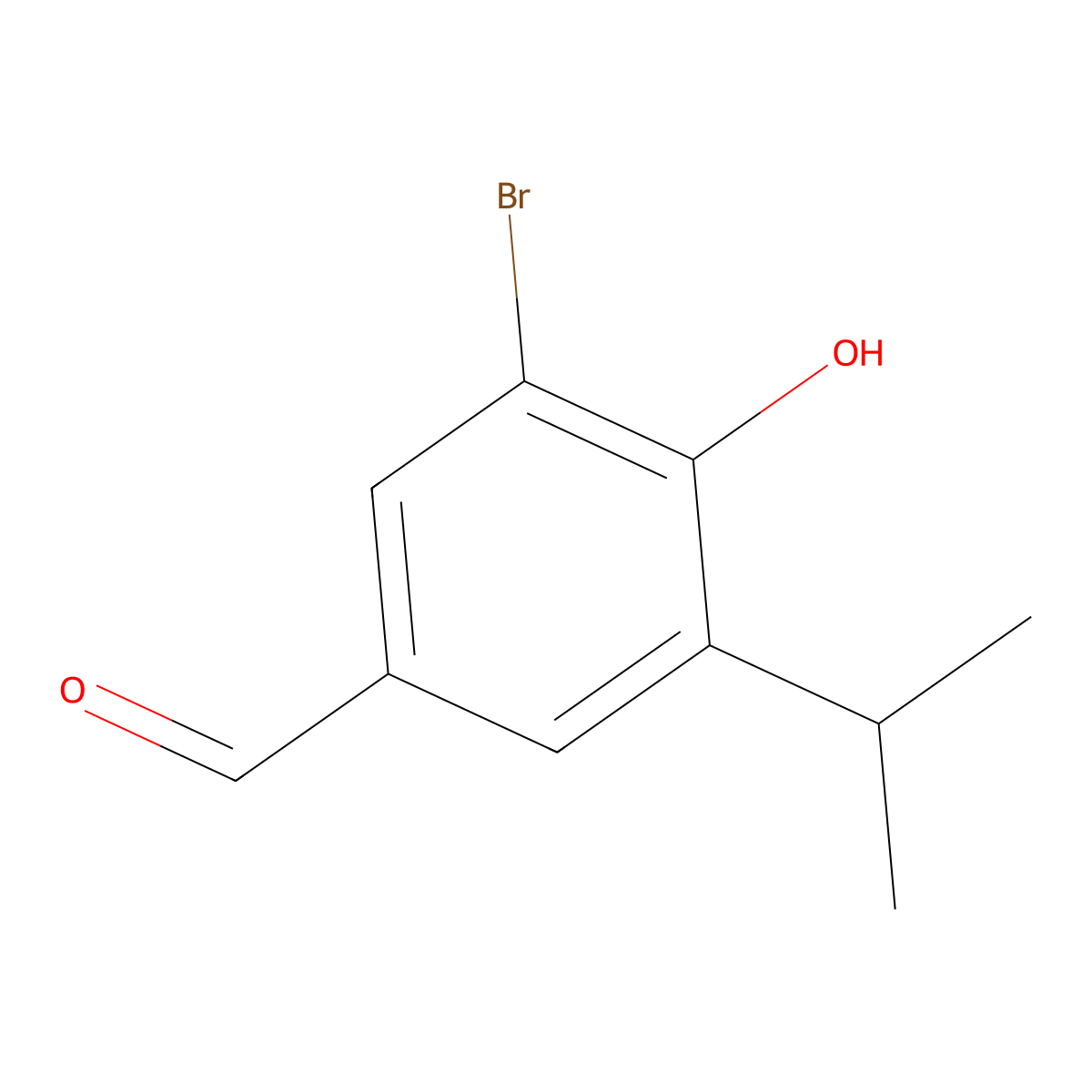 3-Bromo-4-hydroxy-5-isopropylbenzaldehyde molecular structure, CAS 2921904-12-1
