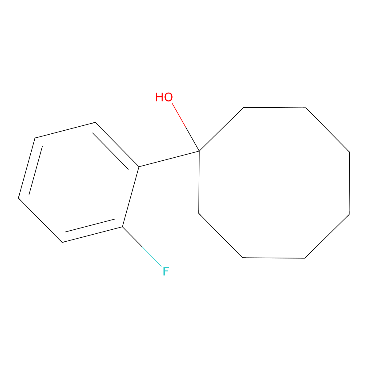 1-(2-Fluorophenyl)cyclooctanol molecular structure, CAS 2921904-22-3