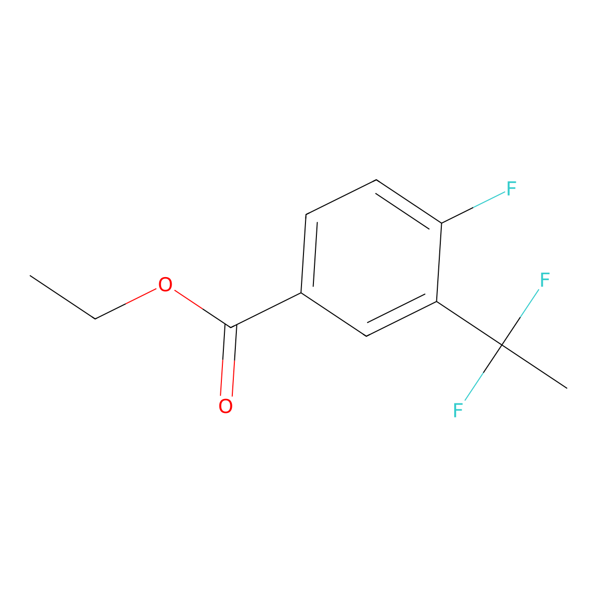 Ethyl 3-(1,1-difluoroethyl)-4-fluorobenzoate molecular structure, CAS 2921904-38-1