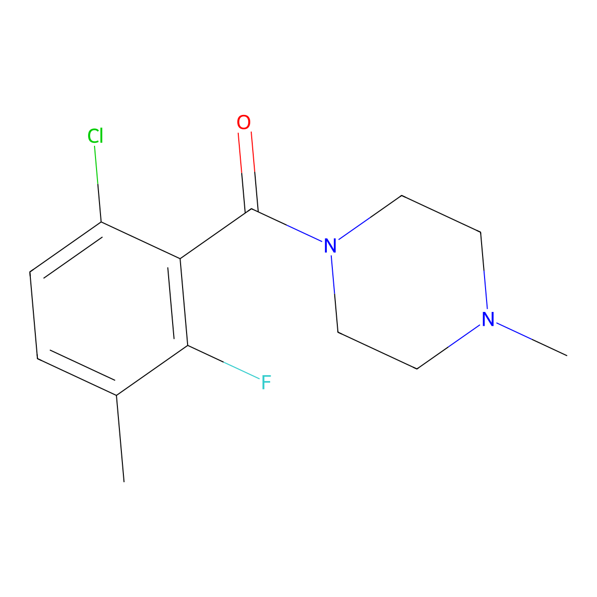 (6-Chloro-2-fluoro-3-methylphenyl)(4-methylpiperazin-1-yl)methanone molecular structure, CAS 2921904-42-7