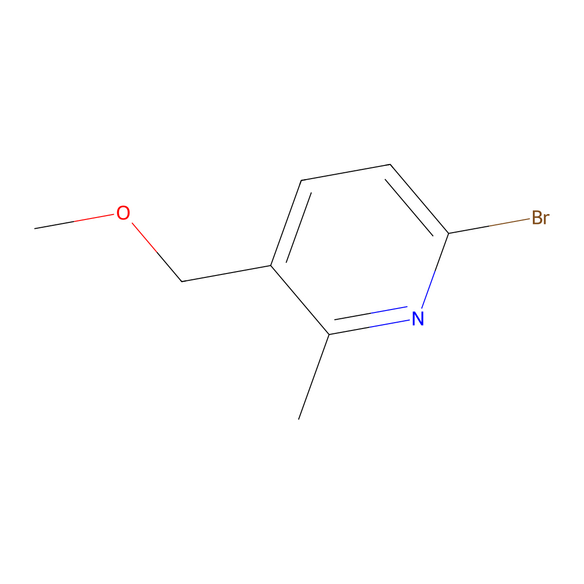6-Bromo-3-(methoxymethyl)-2-methylpyridine molecular structure, CAS 2921905-25-9