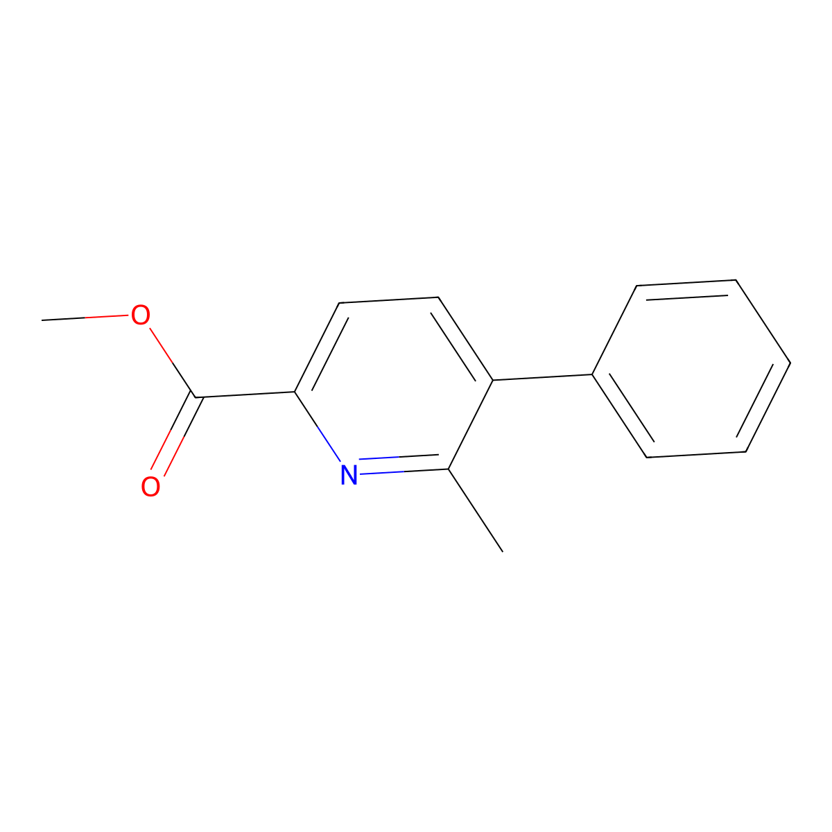 Methyl 6-methyl-5-phenylpicolinate molecular structure, CAS 2921905-33-9