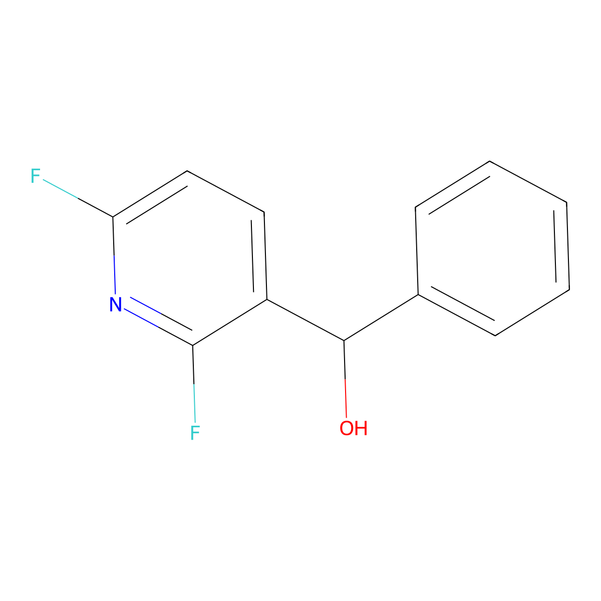(2,6-Difluoropyridin-3-yl)(phenyl)methanol molecular structure, CAS 2921905-84-0