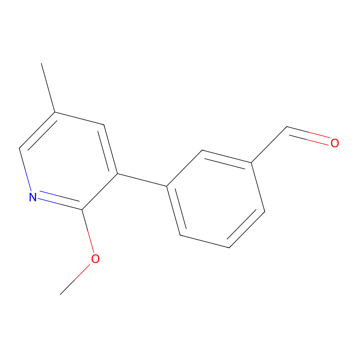 3-(2-Methoxy-5-methylpyridin-3-yl)benzaldehyde molecular structure, CAS 2921906-40-1
