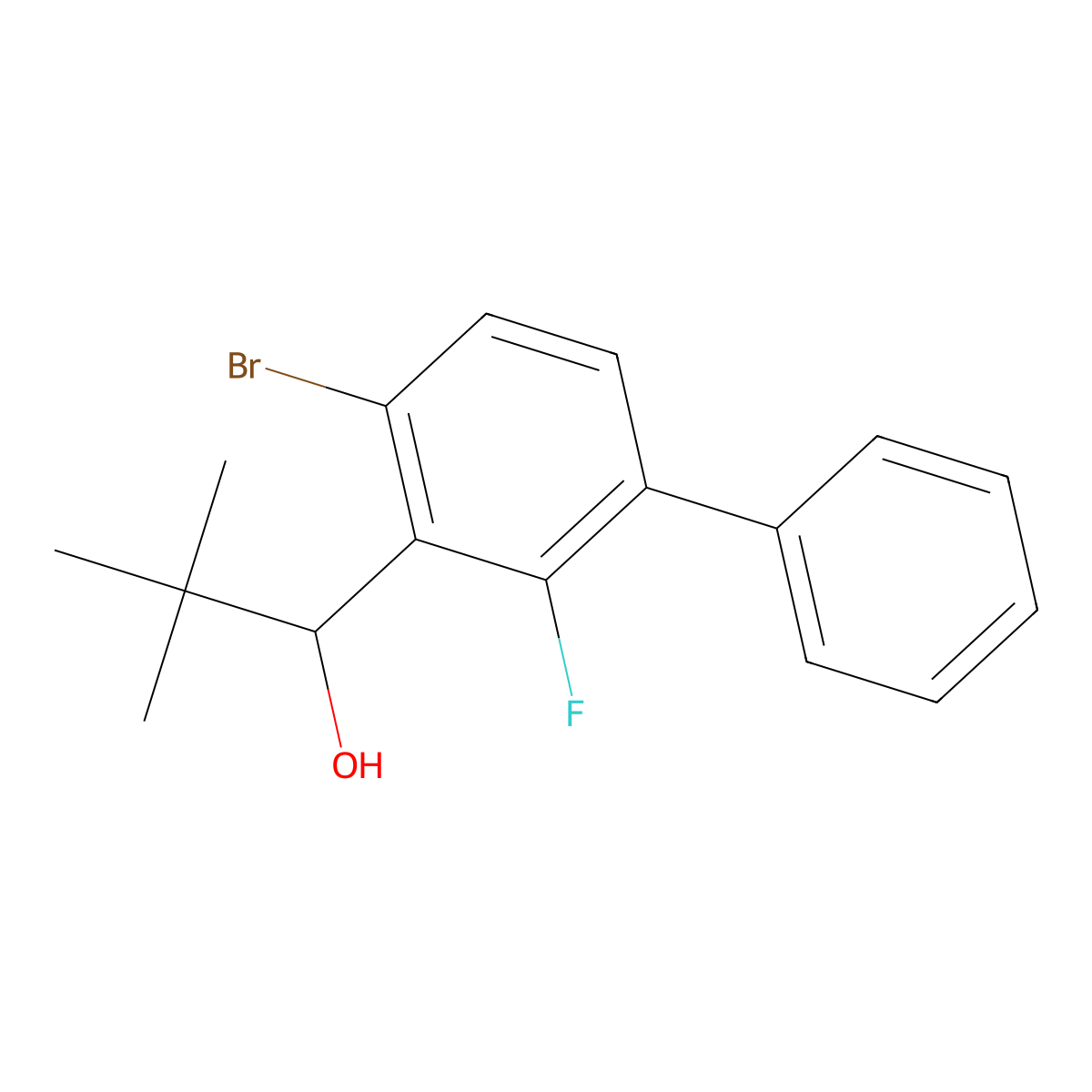 1-(4-Bromo-2-fluoro-[1,1'-biphenyl]-3-yl)-2,2-dimethylpropan-1-ol molecular structure, CAS 2921906-64-9