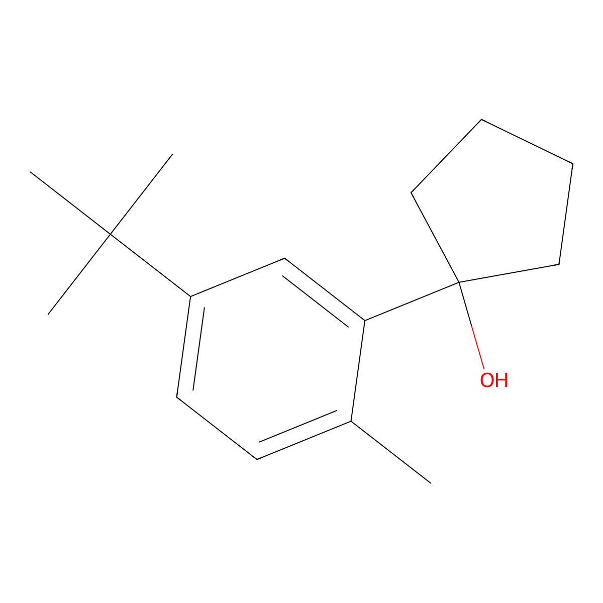 1-(5-(Tert-butyl)-2-methylphenyl)cyclopentanol molecular structure, CAS 2921907-03-9