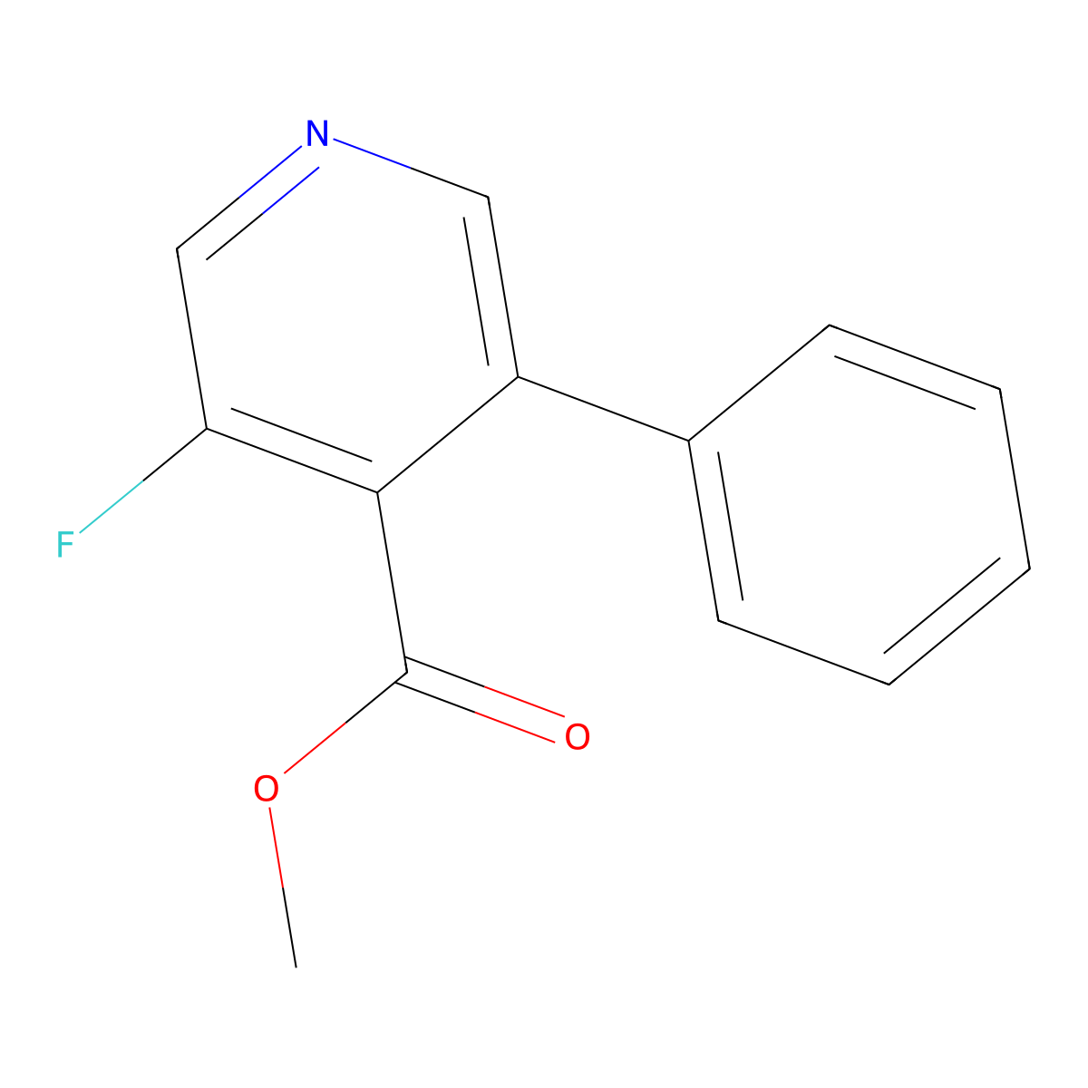 Methyl 3-fluoro-5-phenylisonicotinate molecular structure, CAS 2921907-53-9
