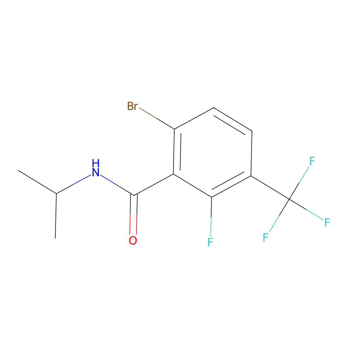 6-Bromo-2-fluoro-N-isopropyl-3-(trifluoromethyl)benzamide molecular structure, CAS 2921908-31-6