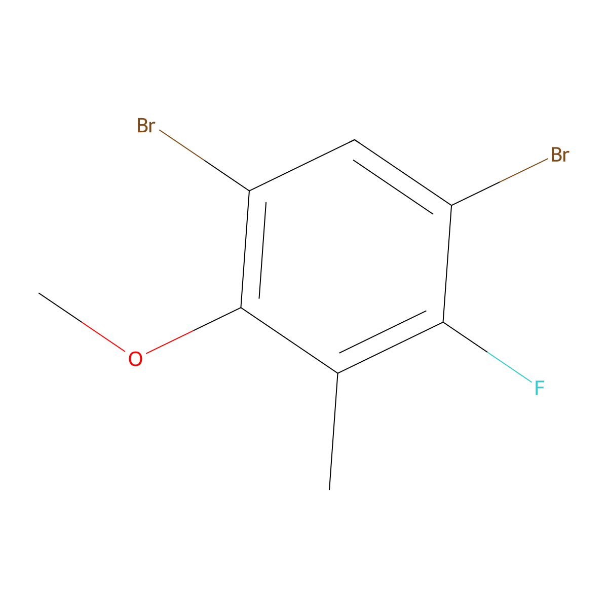 1,5-Dibromo-2-fluoro-4-methoxy-3-methylbenzene molecular structure, CAS 2921908-40-7