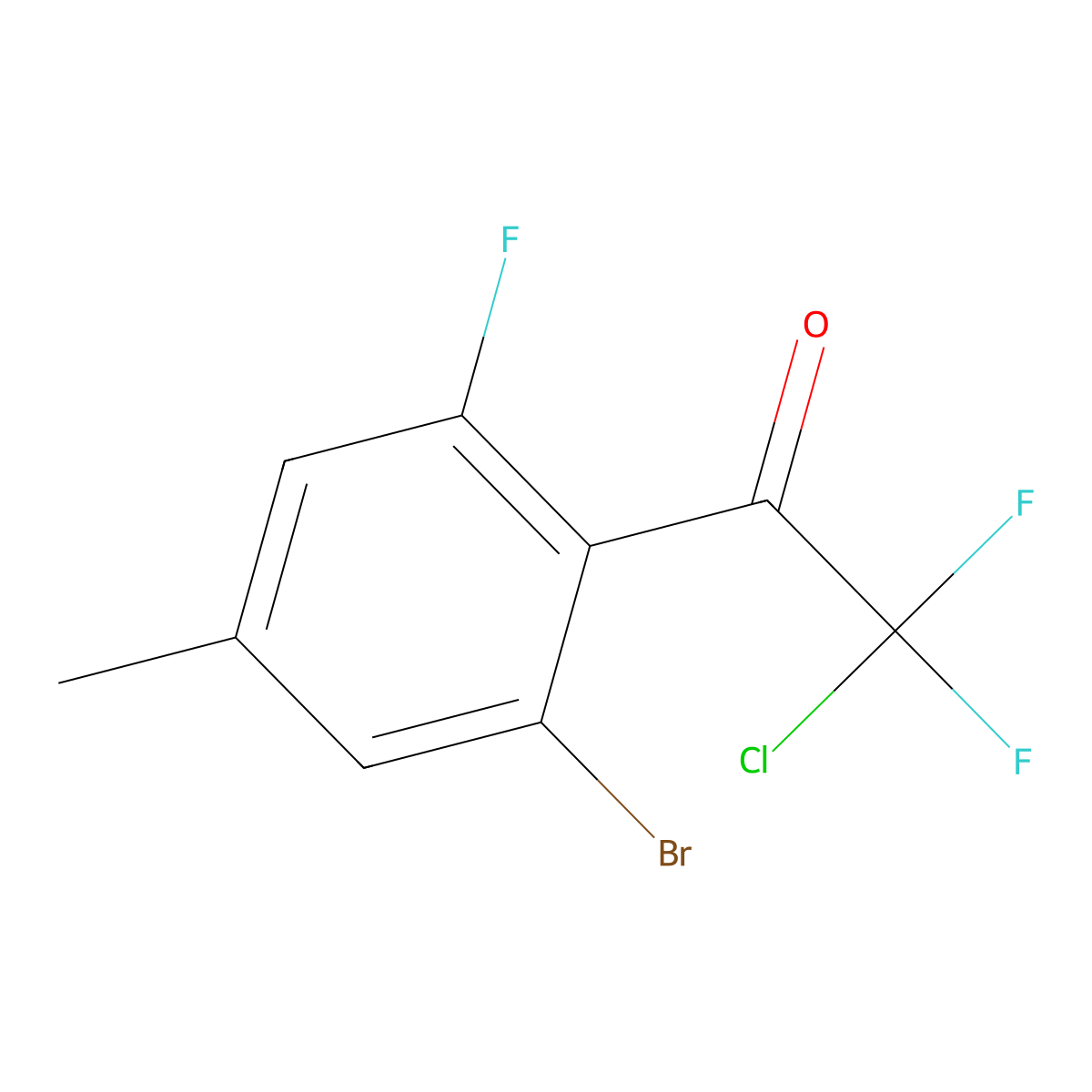 1-(2-Bromo-6-fluoro-4-methylphenyl)-2-chloro-2,2-difluoroethanone molecular structure, CAS 2921908-82-7
