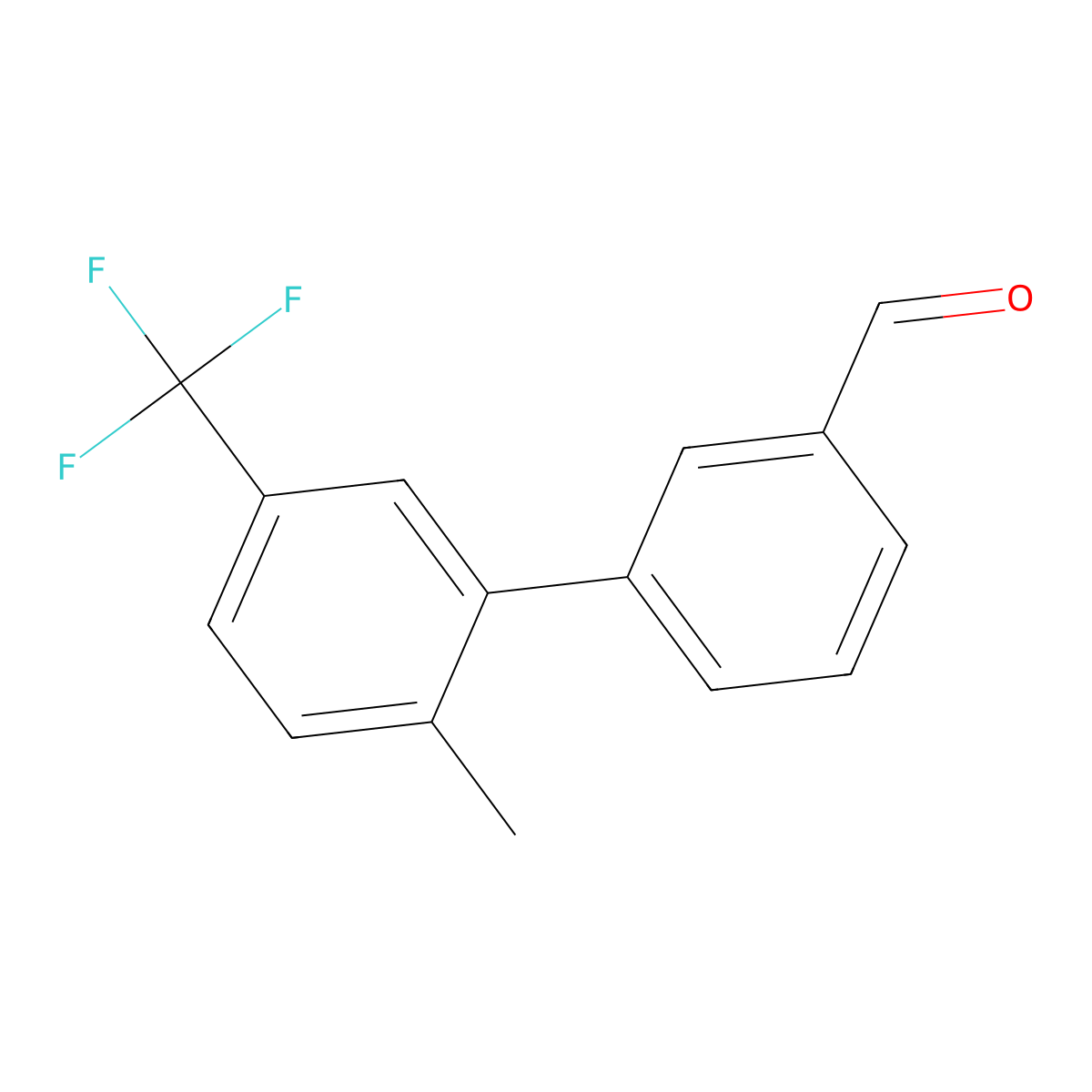 2'-Methyl-5'-(trifluoromethyl)-[1,1'-biphenyl]-3-carbaldehyde molecular structure, CAS 2921909-63-7