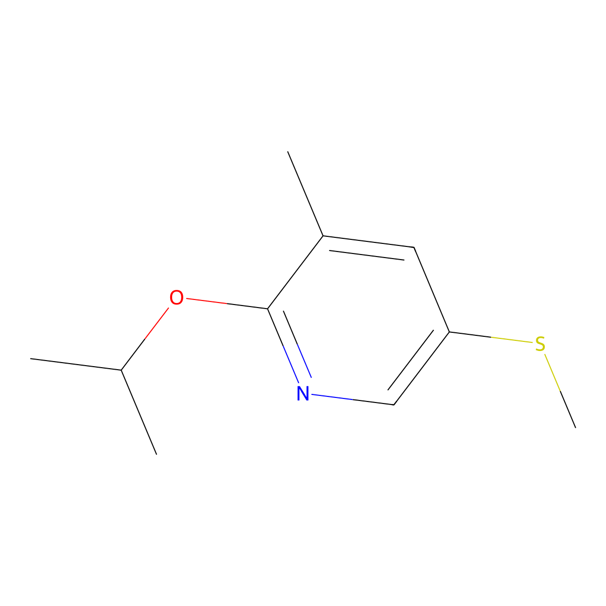 2-Isopropoxy-3-methyl-5-(methylthio)pyridine molecular structure, CAS 2921910-09-8