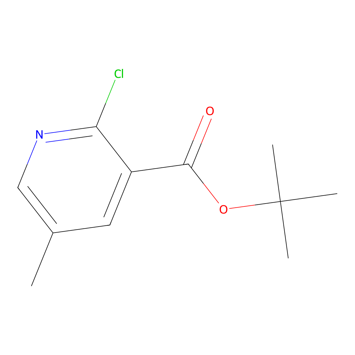Tert-butyl 2-chloro-5-methylnicotinate molecular structure, CAS 2921912-29-8