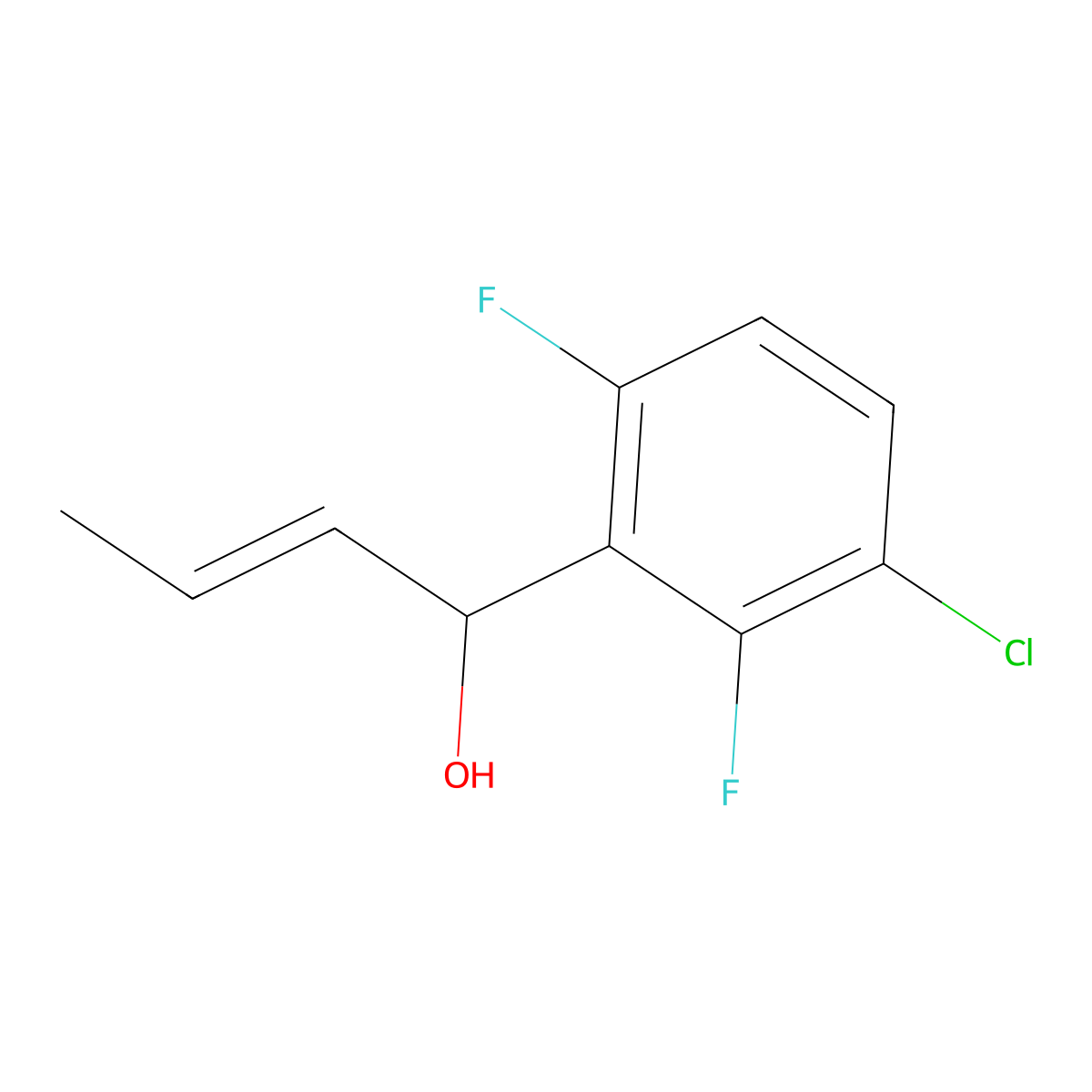 (E)-1-(3-chloro-2,6-difluorophenyl)but-2-en-1-ol molecular structure, CAS 2921912-69-6