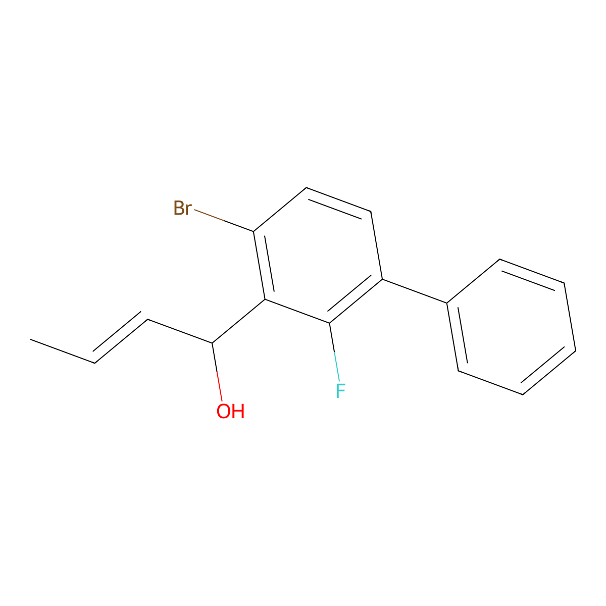 (E)-1-(4-Bromo-2-fluoro-[1,1'-biphenyl]-3-yl)but-2-en-1-ol molecular structure, CAS 2921912-72-1