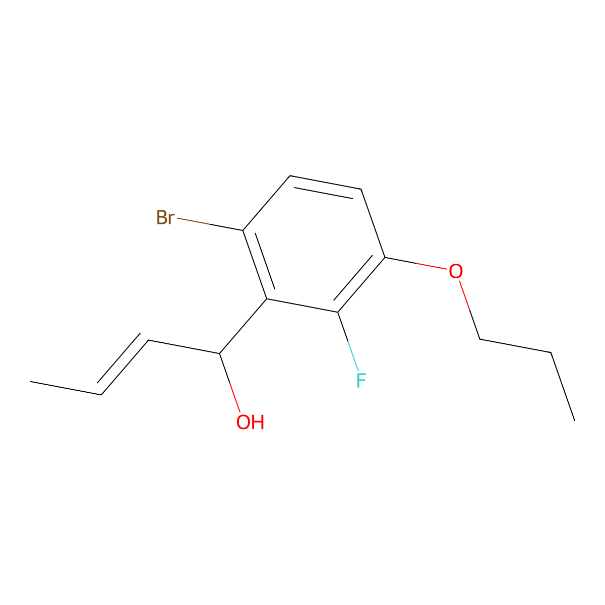 (E)-1-(6-Bromo-2-fluoro-3-propoxyphenyl)but-2-en-1-ol molecular structure, CAS 2921912-77-6