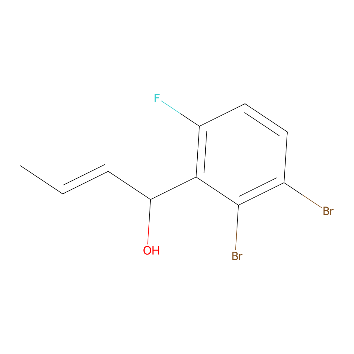 (E)-1-(2,3-Dibromo-6-fluorophenyl)but-2-en-1-ol molecular structure, CAS 2921912-86-7