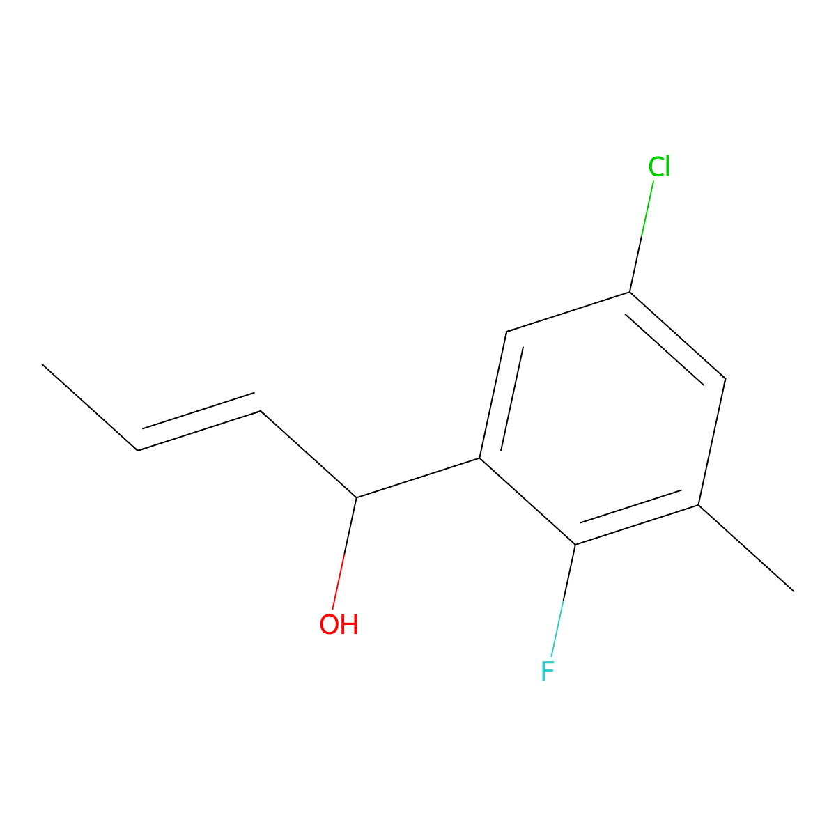 (E)-1-(5-Chloro-2-fluoro-3-methylphenyl)but-2-en-1-ol molecular structure, CAS 2921913-11-1