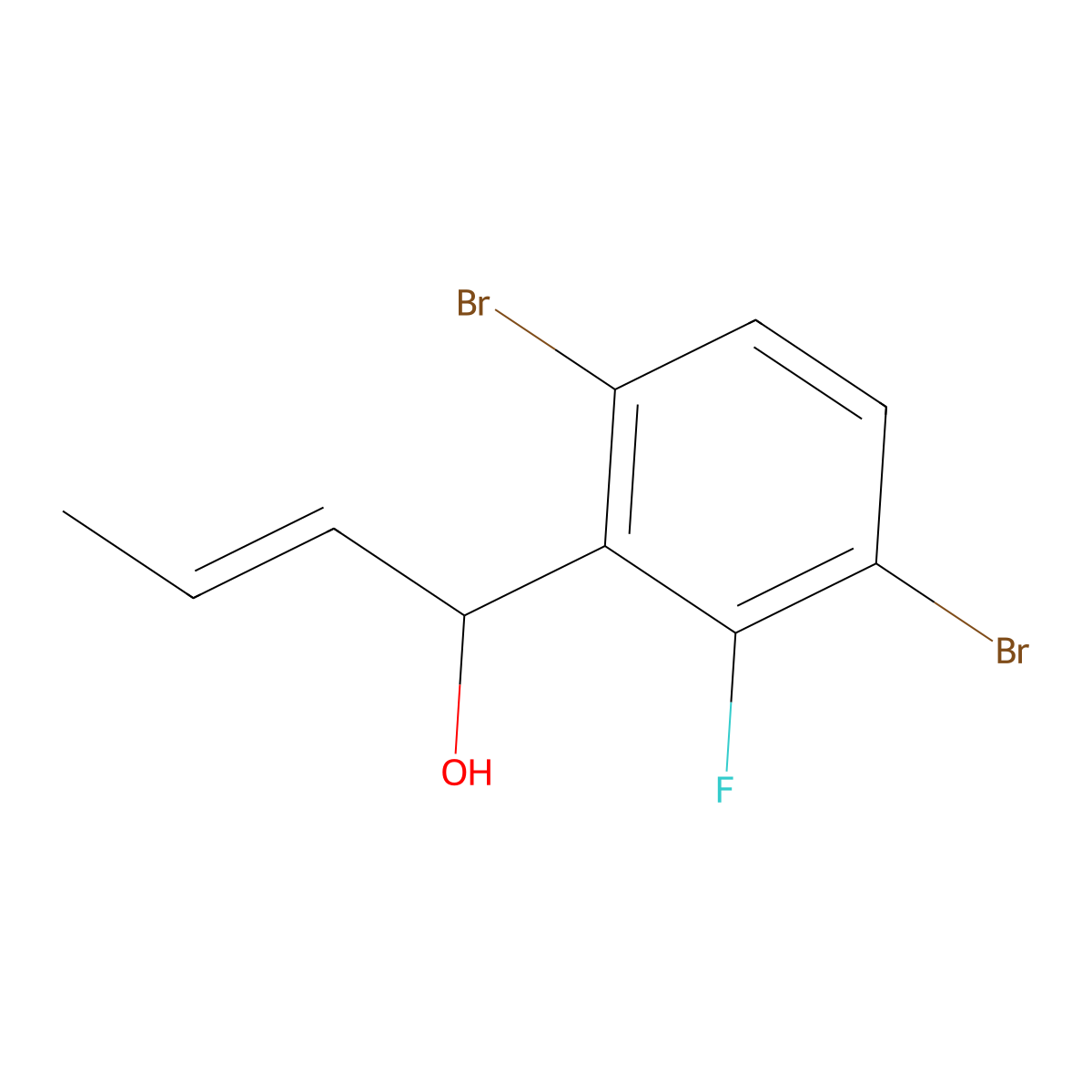 (E)-1-(3,6-Dibromo-2-fluorophenyl)but-2-en-1-ol molecular structure, CAS 2921913-32-6